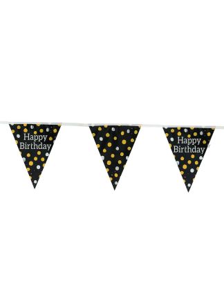 Vlaggenlijn Black Happy Birthday 4mtr.