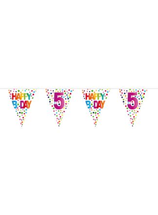 Vlaggenlijn confetti 5 jaar 10mtr.