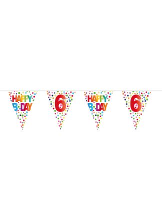 Vlaggenlijn confetti 6 jaar 10mtr.