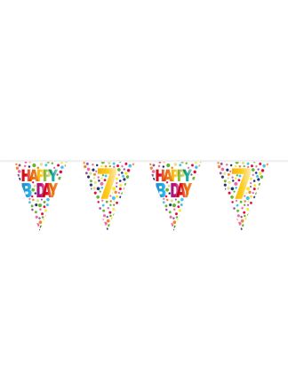 Vlaggenlijn confetti 7 jaar 10mtr.