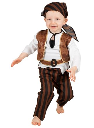Baby kostuum piraat bruin 3dlg.