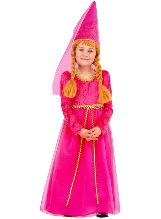 Prinsessen jurkje rose met puntmuts