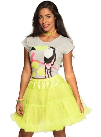Deluxe petticoat neon geel 55cm.