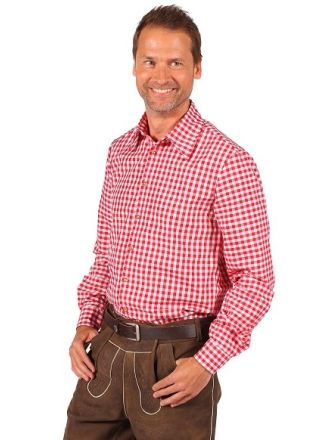 Tiroler blouse rood-wit