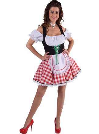 Oktoberfest jurkje geblokt 1dlg.