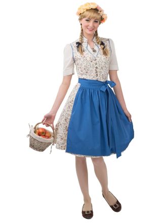 Dirndl beige-blauw 3dlg.