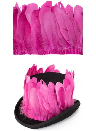 Ganzenveren band Pink/roze 3mtr.