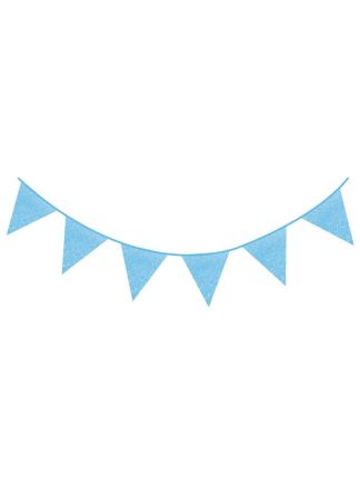 Glitter slinger lichtblauw 6mtr.