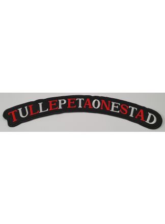 Boog embleem Tullepetaonestad rood-wit 24cm.
