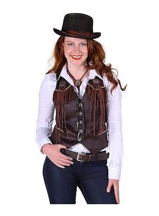 Dames cowboy vest deluxe 1dlg.