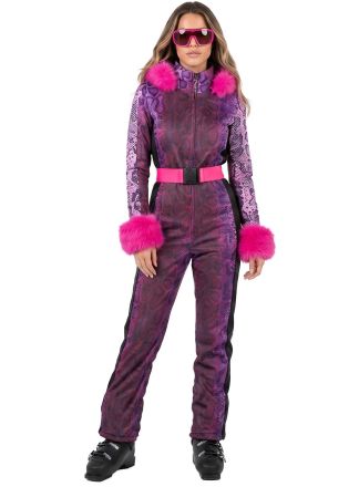 Fout dames skipak paars met slangenprint