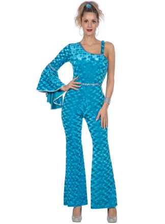 Disco catsuit Aqua velvet