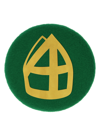 Button Groen "Sint Mijter" (4x4cm.)