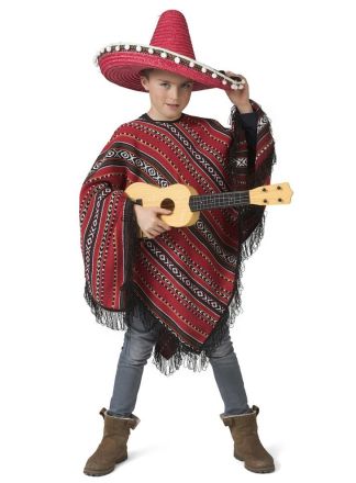 Kinder mexicaanse poncho (one size)