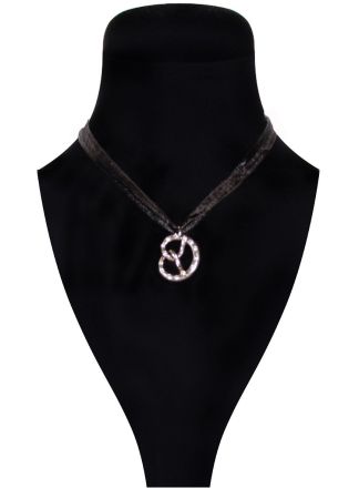 Oktoberfest halsketting Brezel zilver