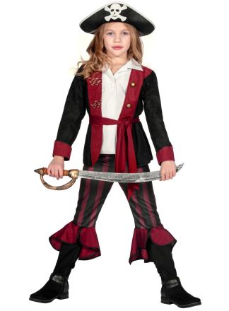 Meisjes Pirate outfit burgundy 3dlg.