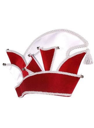 Prinsensteek fluweel rood-wit zilver
