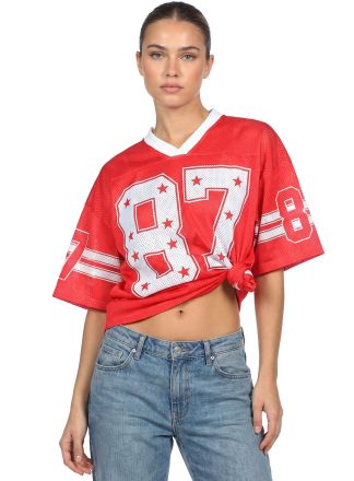 Oversized dames ijshockey jersey rood