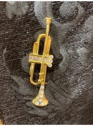 Gouden broche Trompet