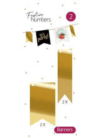 Aanvulling versierlijn 4 vaantjes goud