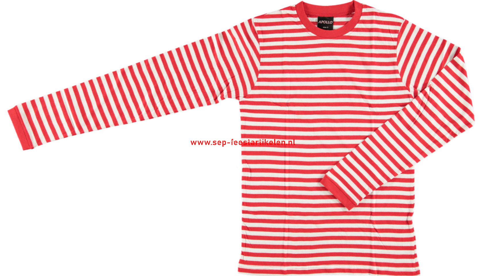Streeptrui rood wit direct leverbaar! SEP Feestartikelen Dorus trui volwassenen rood wit Carnavalskleding goedkoop