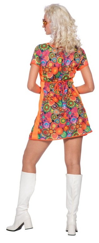 Dress Disco jurkje multi color 1dlg direct leverbaar SEP Feestartikelen