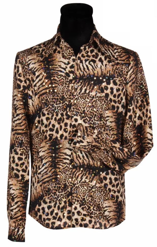 Heren blouse Tigerking bruin direct leverbaar SEP Feestartikelen