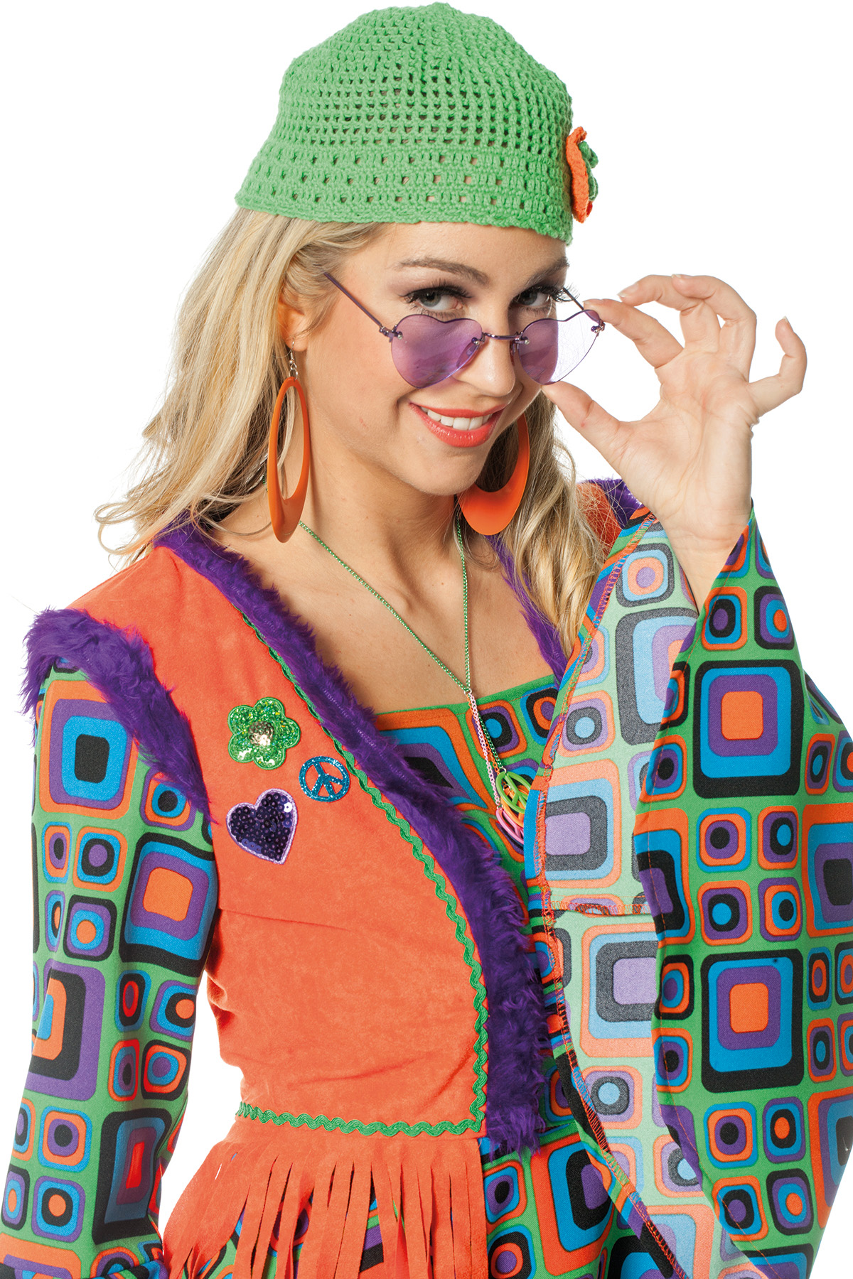 Hippie Jurkje oranje 1dlg. direct leverbaar SEP Feestartikelen